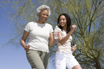 elderly couple smiling