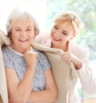 caregiver and senior woman