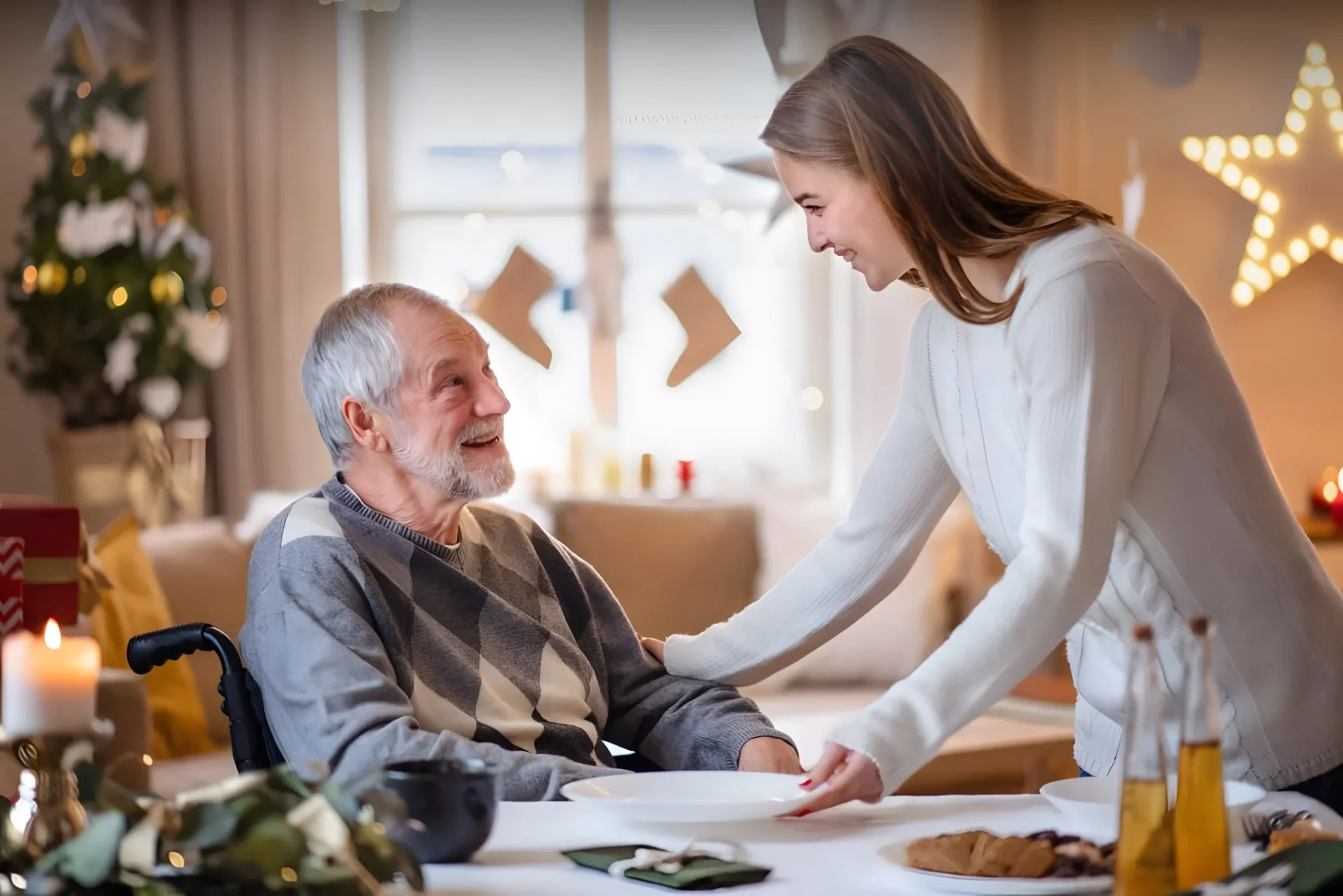 Caregiver ensures senior holiday safety