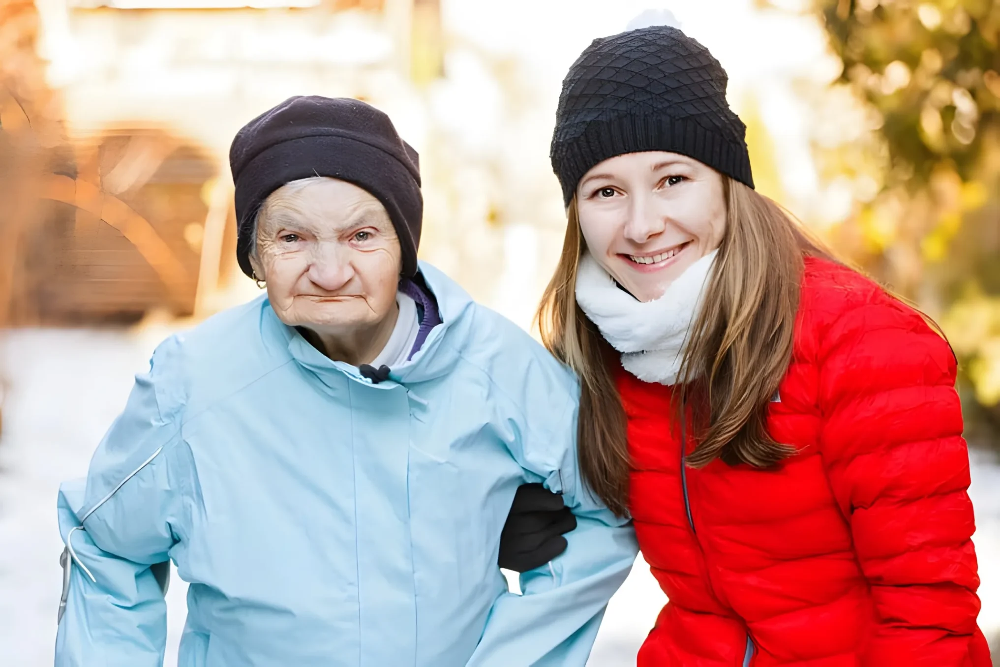Caregiver ensures safety in winter